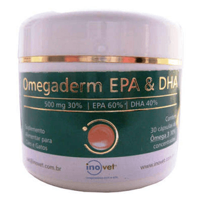 Suplemento Inovet Omegaderm 500 Mg Epa Dha - 30 Cápsulas