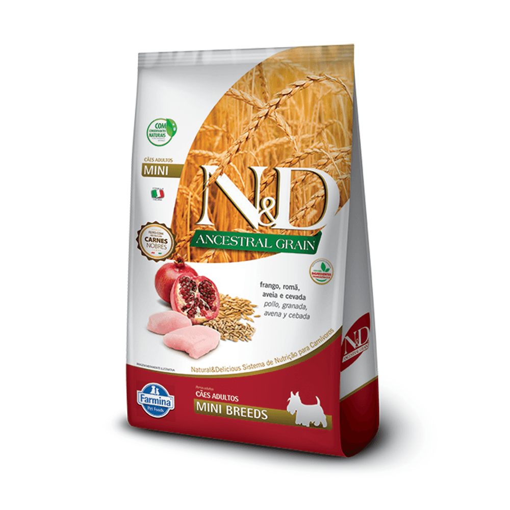 Ração Seca Farmina N&d Ancestral Grain Para Cães Adultos Raças Pequenas ...